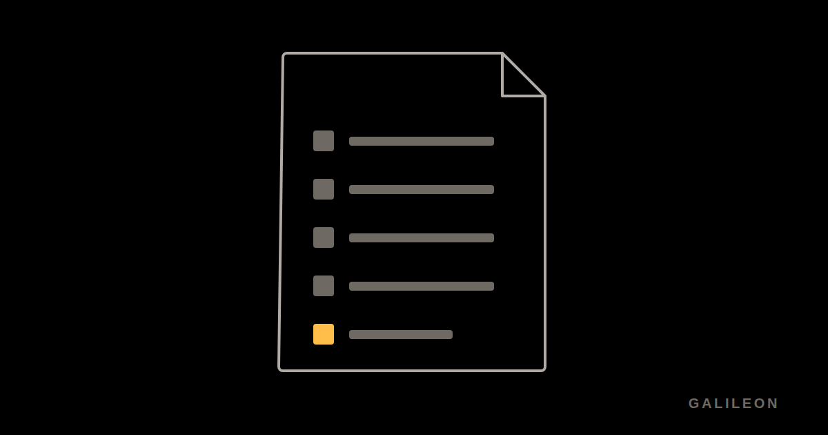 A report sheet with five ruled lines, the marker beside the last one gold.