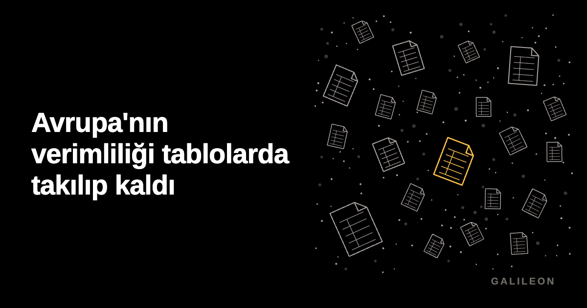 Siyah zemin üzerinde birbirinden kopuk, dağınık halde süzülen tablo dosyaları. Bunlardan biri altın renginde.
